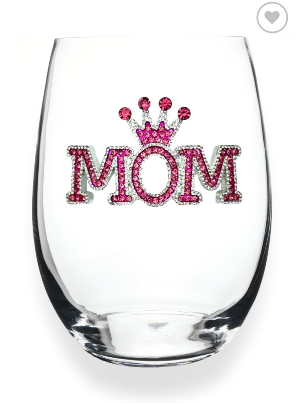 "MOM" Jeweled Stemless Wine Glass - Gift for Mom The Queens Jewels